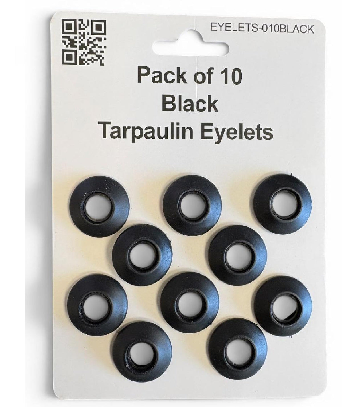 Tarpaulin 300GSM Clear with 10 x Clip-On Eyelets Black