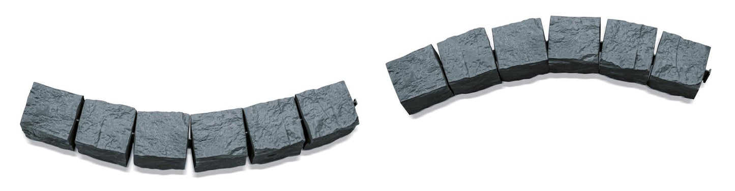 Plastic Lawn Edging ANTRACYT Granite Look Garden Border Section 27.5cm
