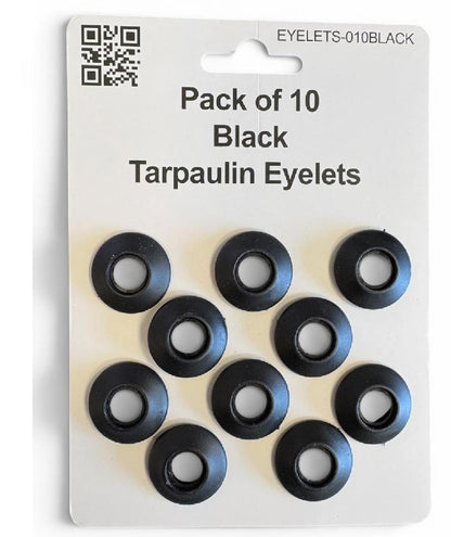 Tarp Eyelets Plastic Snap On Black Pack of 10