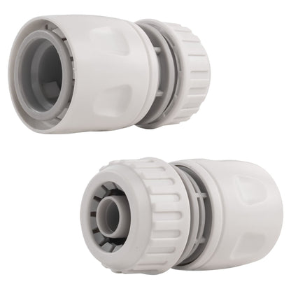 2-Way Tap Connector with 3 x Quick Connect Outlets and 3 x Standard 1/2" Hose Connectors (Grey/White)