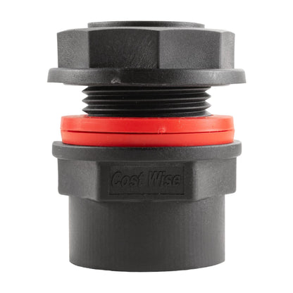 Water Butt Connector 1" BSP with Garden Lever Tap with Geka Type Claw and 1" Hose Barb Connector