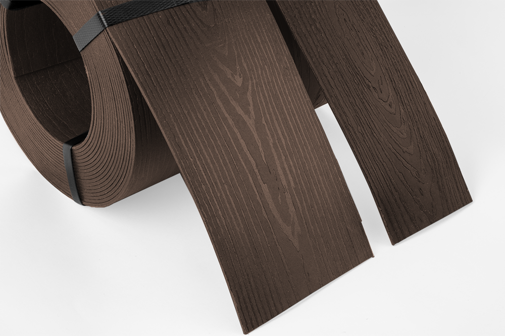 Lawn Edging Heavy Duty Wood Effect 130mm High, 2.8mm Thick, 10 Metre Roll