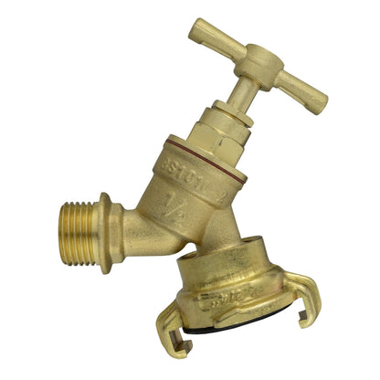 Brass Bib Tap 1/2" BSP with Geka Type Claw Outlet