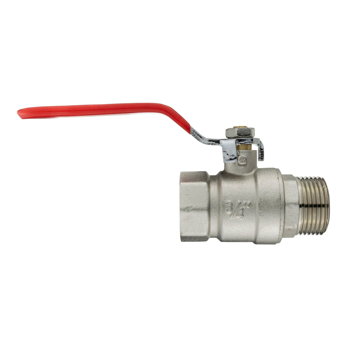 3/4" BSP Brass Nickel-Plated Lever Valve with Brass Spring Check Valve