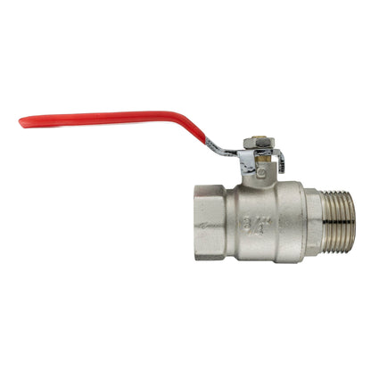 3/4" BSP Brass Nickel-Plated Lever Valve with Brass Spring Check Valve