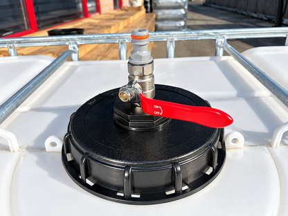 IBC 155mm Top Cap with 1/2" Metal Lever Valve and Quick Connector