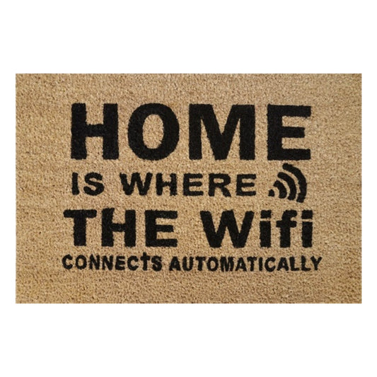Doormat 60cm x 40cm - 'Home Is Where The WiFi Connects Automatically'
