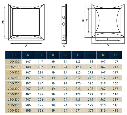Access Panel Door PP, White 250mm x 300mm