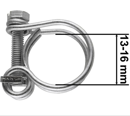 Double Wire Hose Clamp Galvanised 13mm-16mm