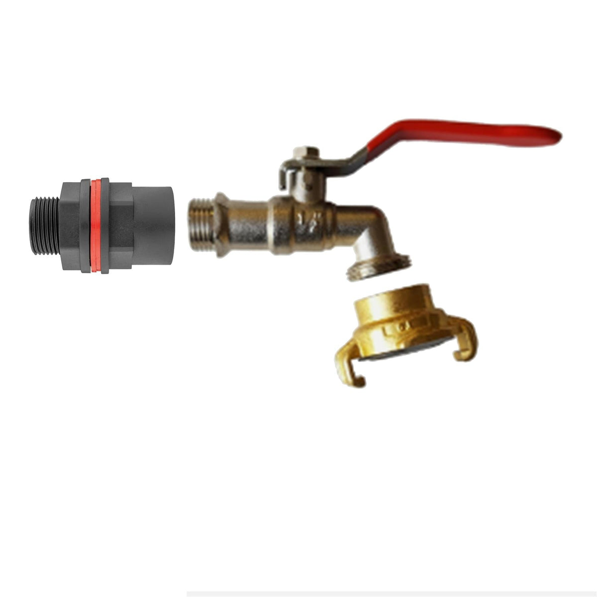 Water Butt Connector  3/4" BSP and Garden Lever Tap with Geka Type Claw Outlet