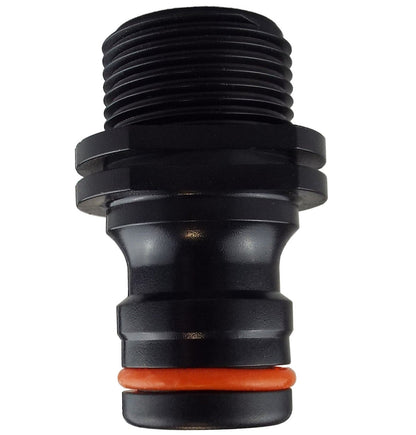 Male Tap Connector 3/4" BSPM - Max Flo, Black/Orange