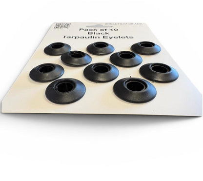 Tarp Eyelets Plastic Snap On Black Pack of 10