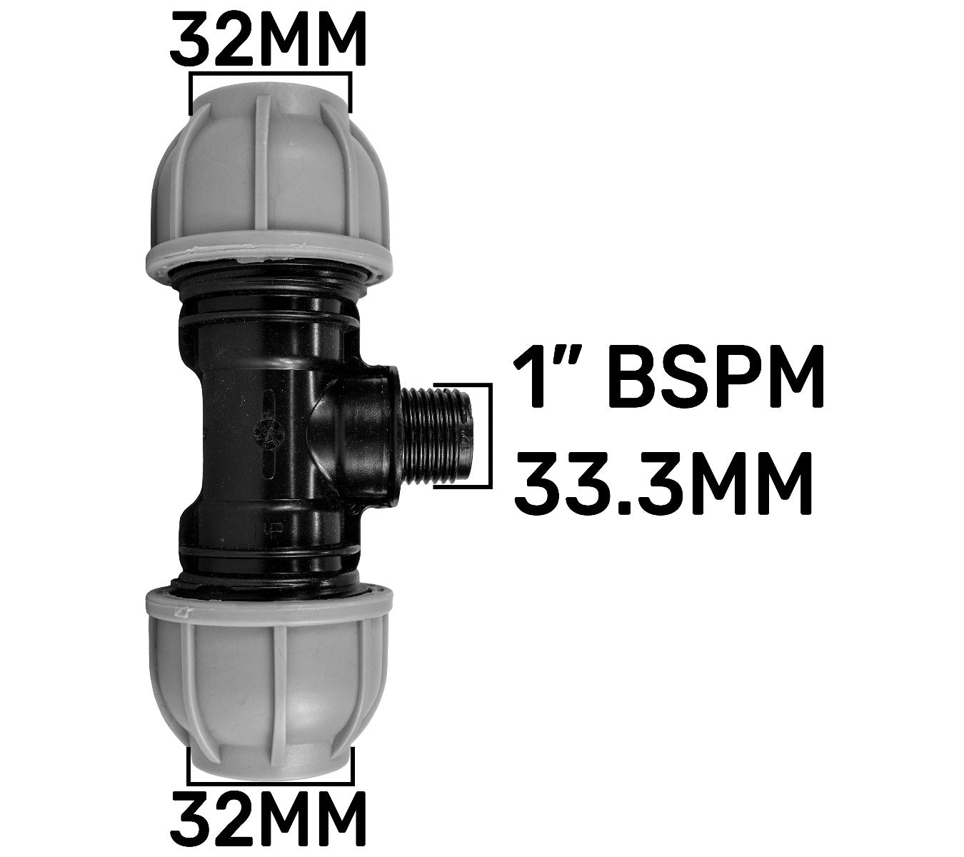 32mm MDPE Tee 4-Way Manifold