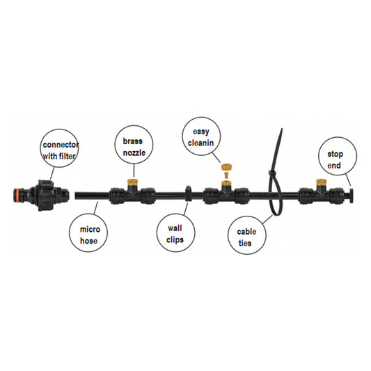 Garden Water Mist Kit, Black/Orange, 7.5m