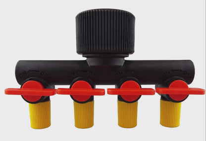 4-Way Manifold with Valves for Micro Irrigation Tube