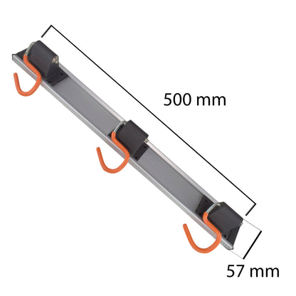 Wall Mount Tool Rack Rail with 3 x S Hanging Hooks