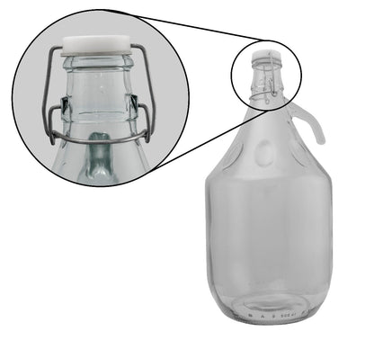 Glass Demijohn 5L 2 Pack Swing Top Cap Airlock, Bung & Tube