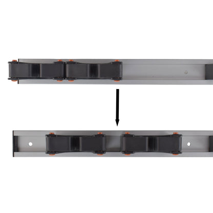 Wall Mount Tool Holder Rail - Gripper Design (5 Handles)
