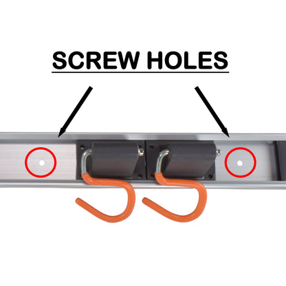 Wall Mount Tool Rack Rail with 5 x S Hanging Hooks