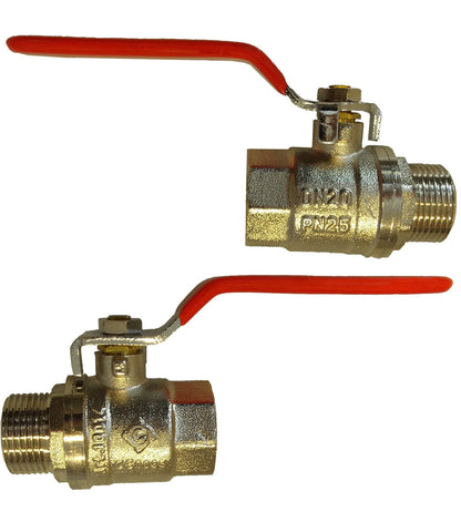 Brass Nickel-Plated Lever Valve 1" BSPM-F