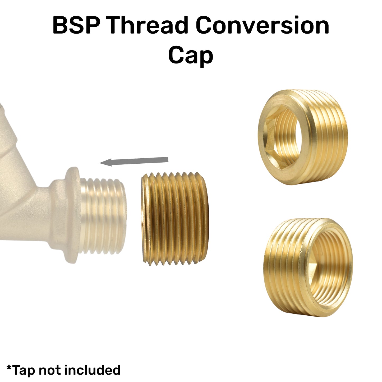 Thread Conversion Cap 1" BSPM - 3/4" BSPF, Brass
