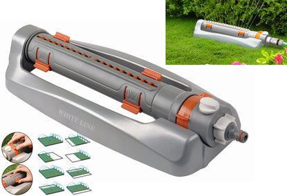 Metal Variable-Width Oscillating Sprinkler White Line